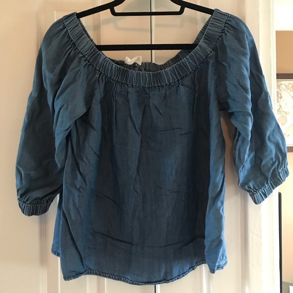Off the shoulder denim top